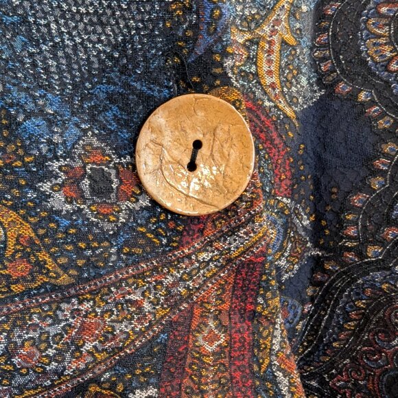 JOSEPH RIBKOFF Swing Jacket 12 Asymmetrical Tapestry One Button Art Paisley - Picture 4 of 10